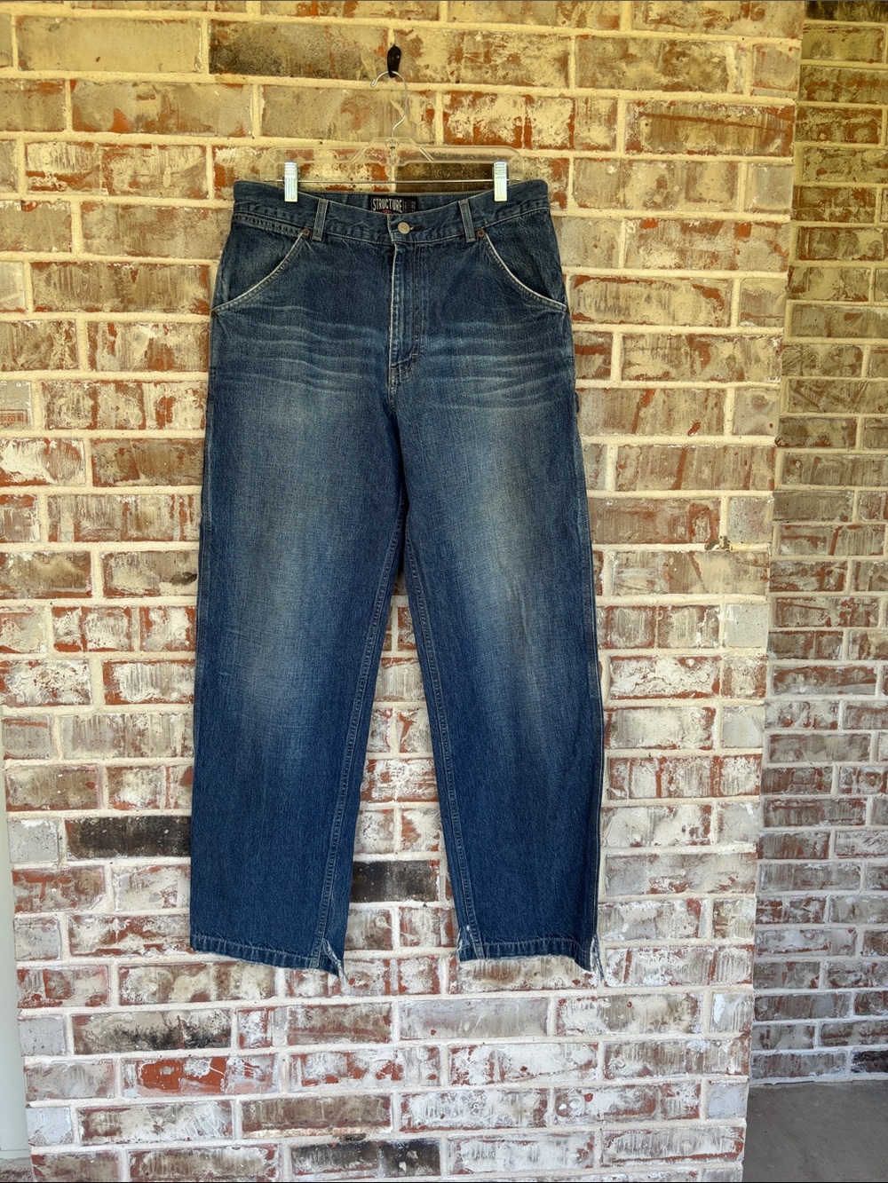 Structure Men's Relaxed Dark Blue Denim Carpenter‎ Jeans